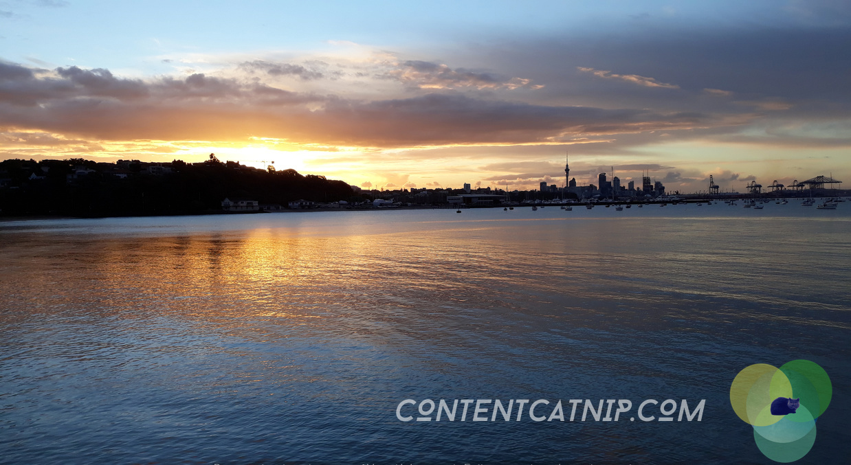 Dusk at Okahu Bay Copyright © Content Catnip 2018 www.contentcatnip.com