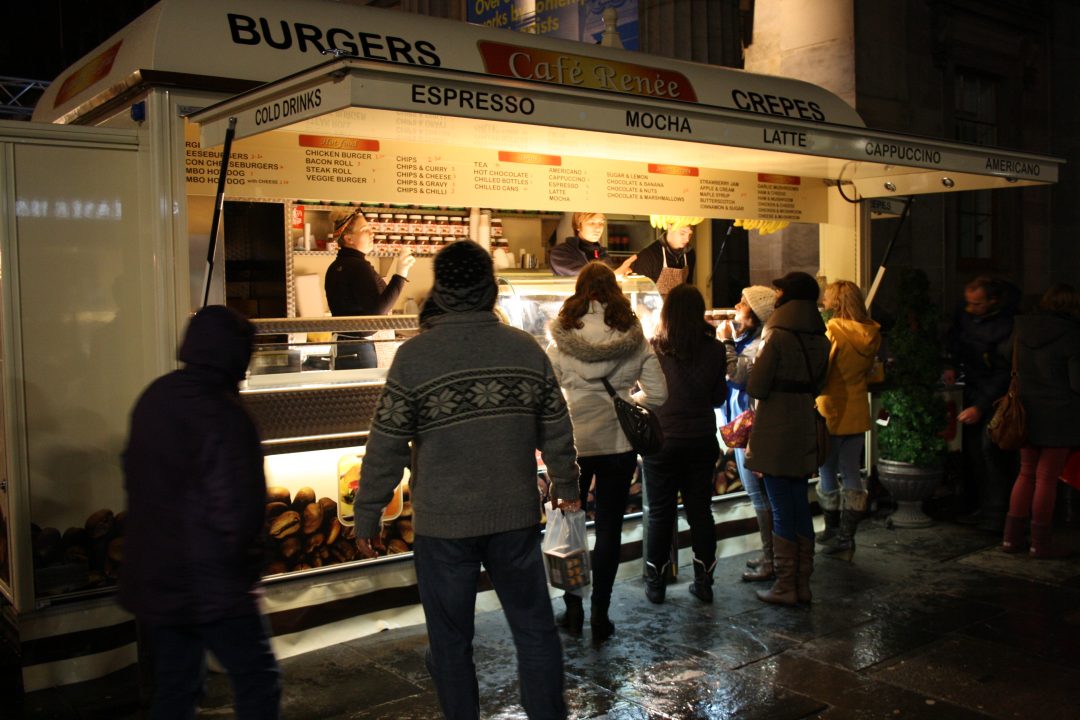 Luminous Edinburgh during Christmas time lit the way for work-weary me