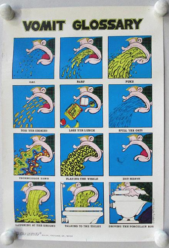 Euphemisms for vomit: yuletide technicolour yawns