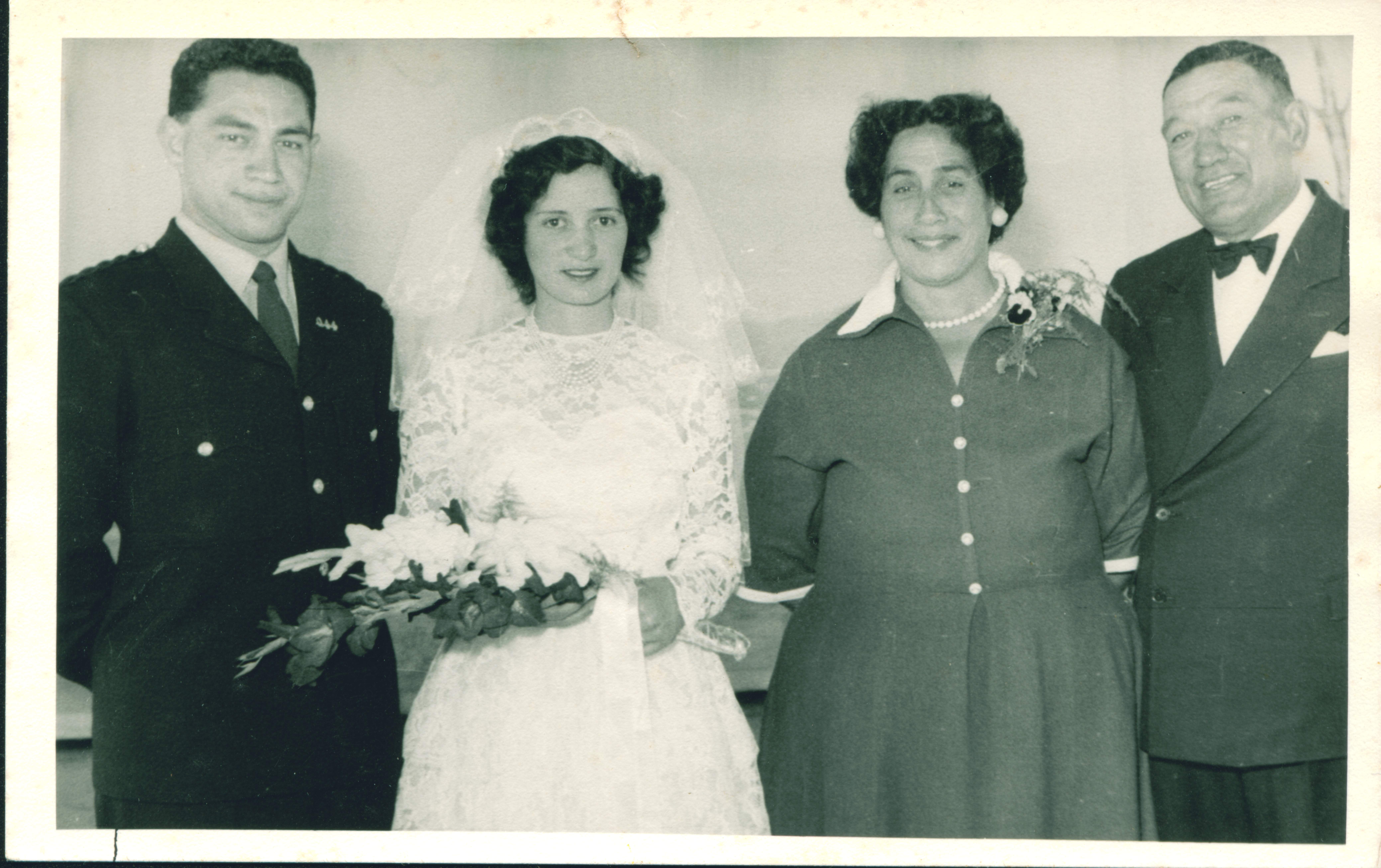My grandmother and grandfather getting married in the early 50's B&W