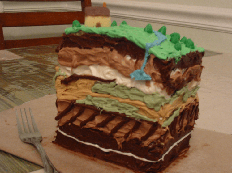 Geological strata cake