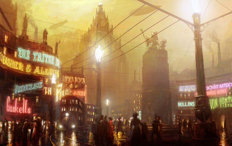 This Gothic and Imaginary London is Flint Black, Neon and Rainy