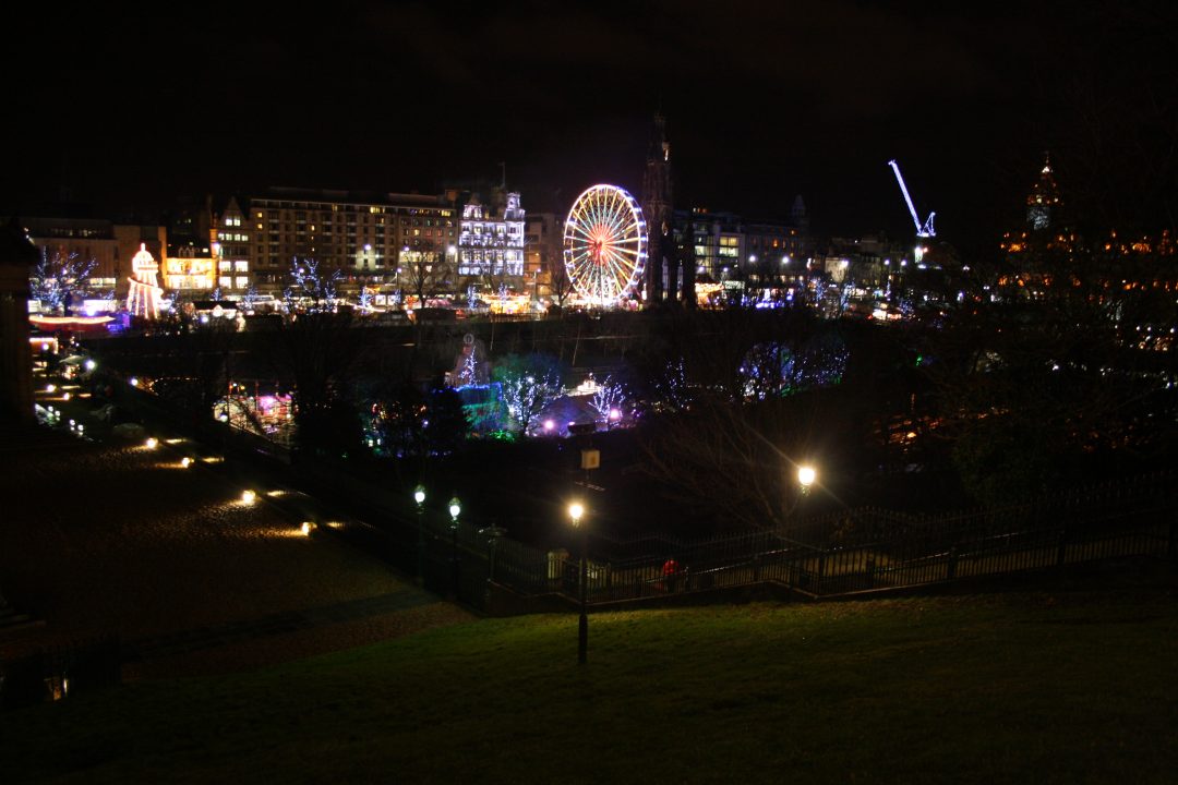 Luminous Edinburgh during Christmas time lit the way for work-weary me