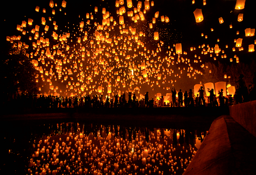 The Festival of Floating Lanterns in Thailand