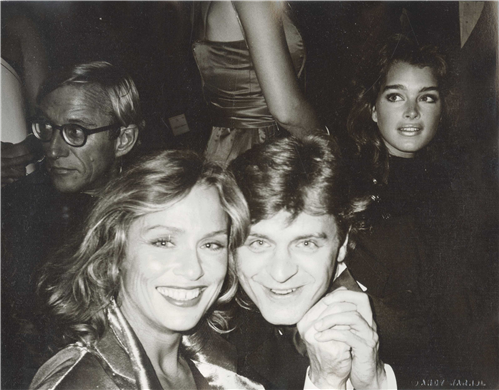 Lauren Hutton, Mikhail Baryshnikov, and Brooke Shields by Andy Warhol at Studio 54, New York City, September 21, 1982.