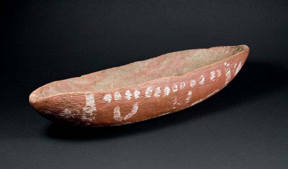 A Coolamon, an Indigenous Australian vessel and memory aid 