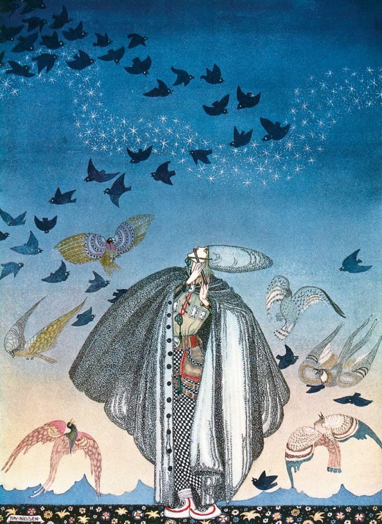 “No sooner had he whistled” (1914), illustration by Kay Nielsen from “The Three Princesses in the Blue Mountain”