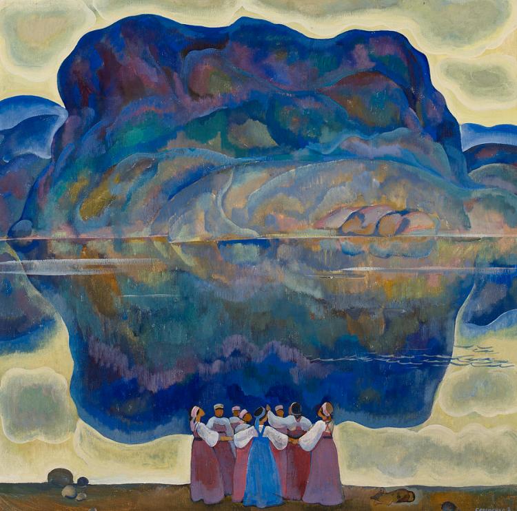 Peasant Women Dancing by a Lake by Akseli Gallen Kallela