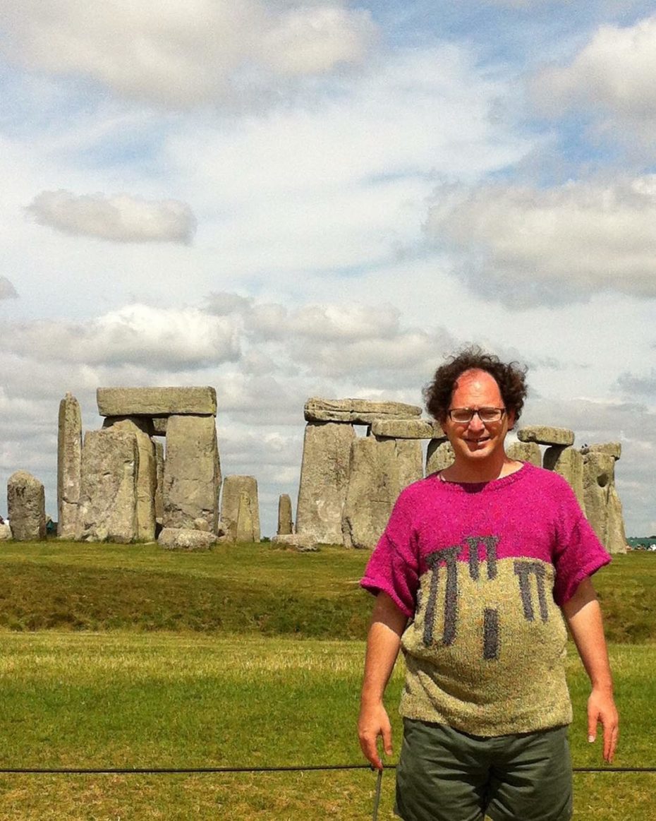 “My Stonehenge sweater. The first I made specifically for a trip somewhere as I had the idea of wearing sweaters at landmarks.” Sam Barsky / Instagram