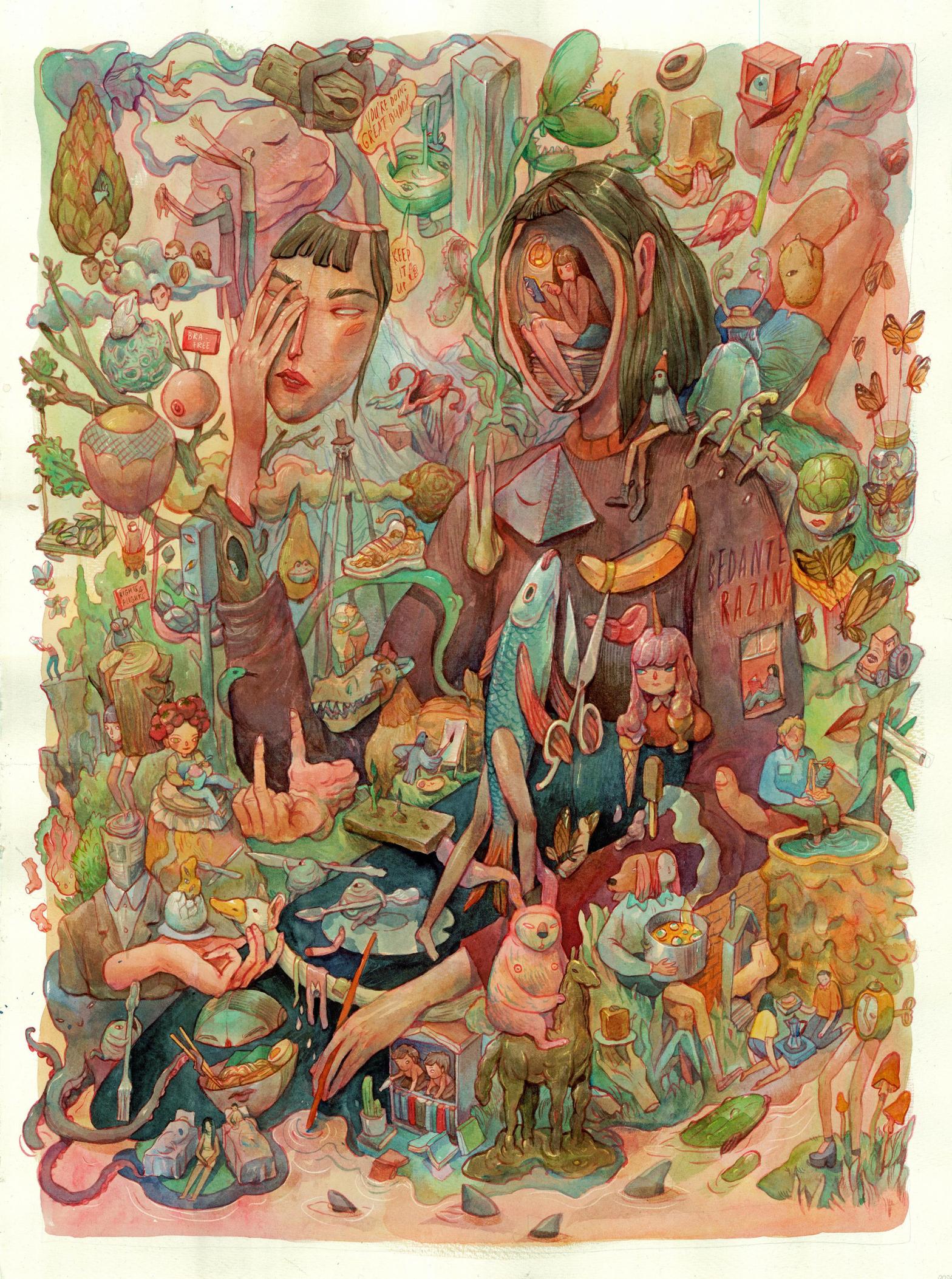 Amazingly intricate surreal art about lockdown by Marija Tiurina