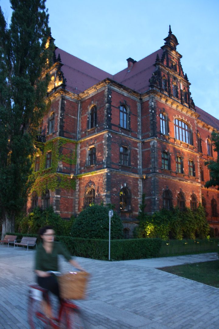 Cycling adventures at dusk in Wrocław