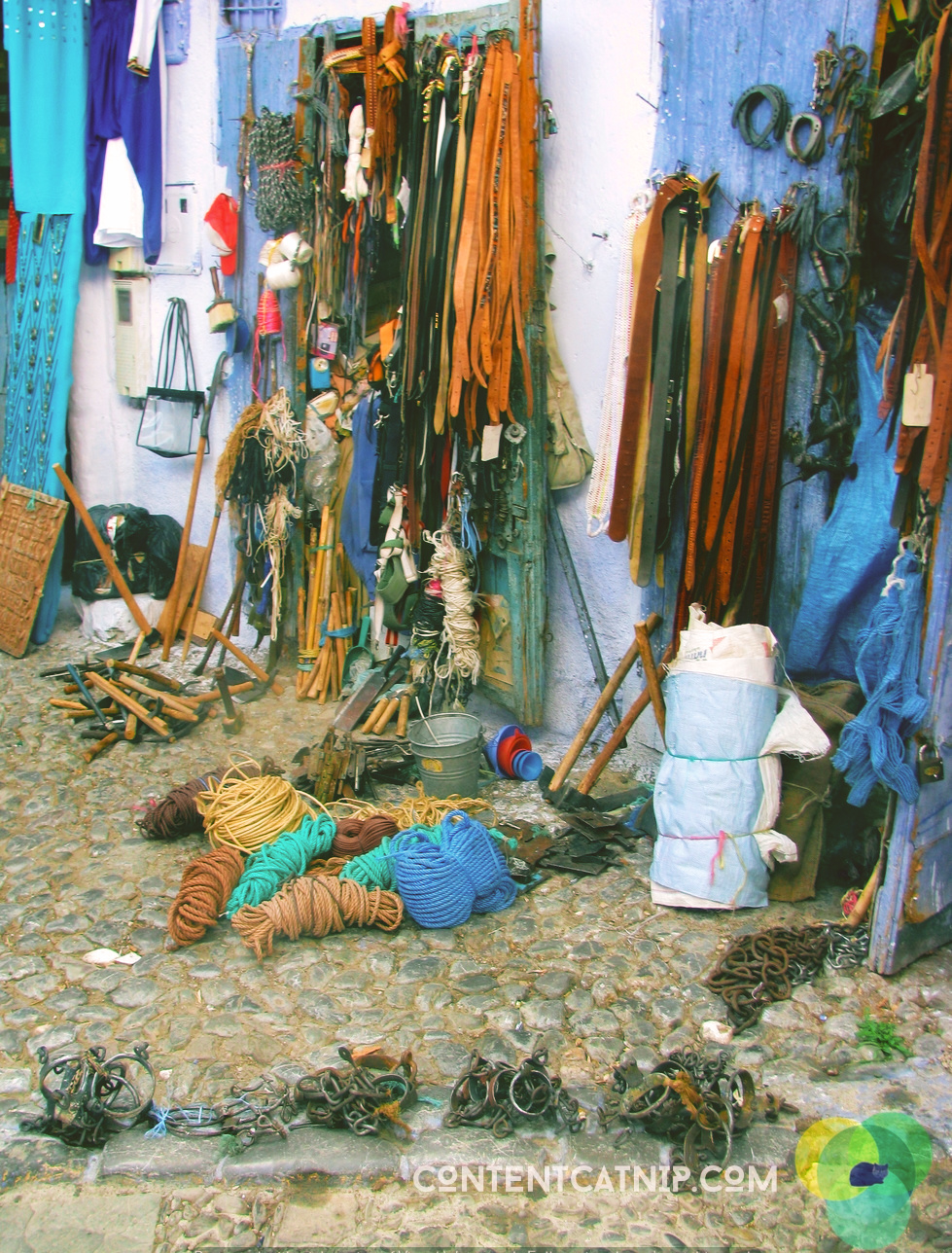 Leather markets during summer, Chefchaoen. Copyright © Content Catnip 2009 www.contentcatnip.co