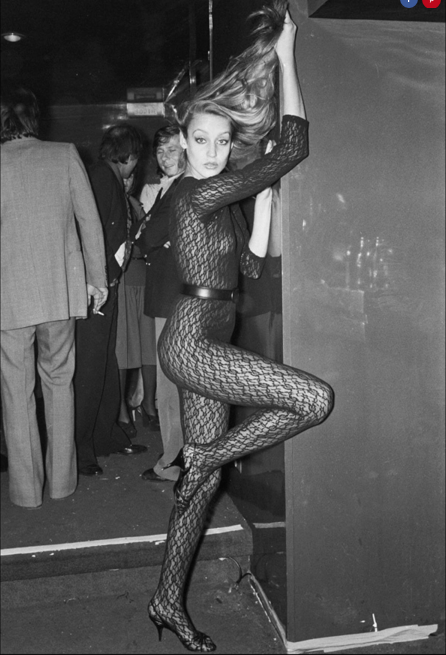 Jerry Hall struts her stuff at Studio 54