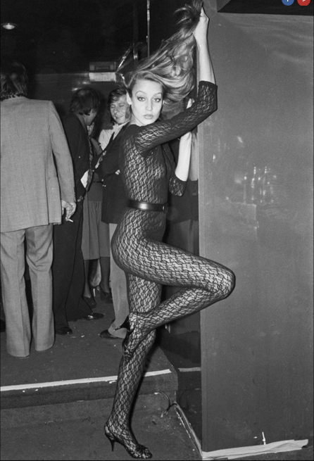 Jerry Hall struts her stuff at Studio 54
