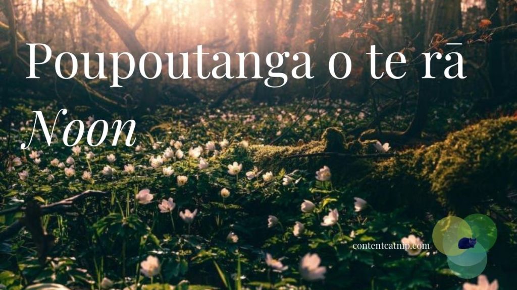 Wāhanga o Te Rā/ Times of the Day in Māori 