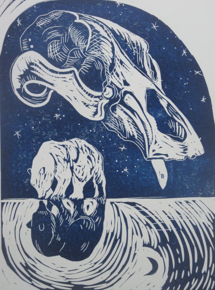 Ancestor Cave Bear watching over the Ghost Bear of Hookland