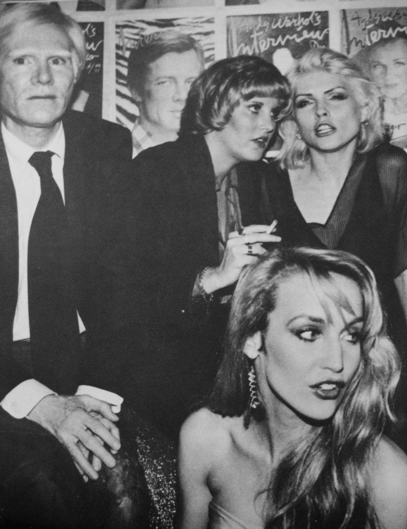 Andy Warhol, Debbie Harry and Jerry Hall at Studio 54