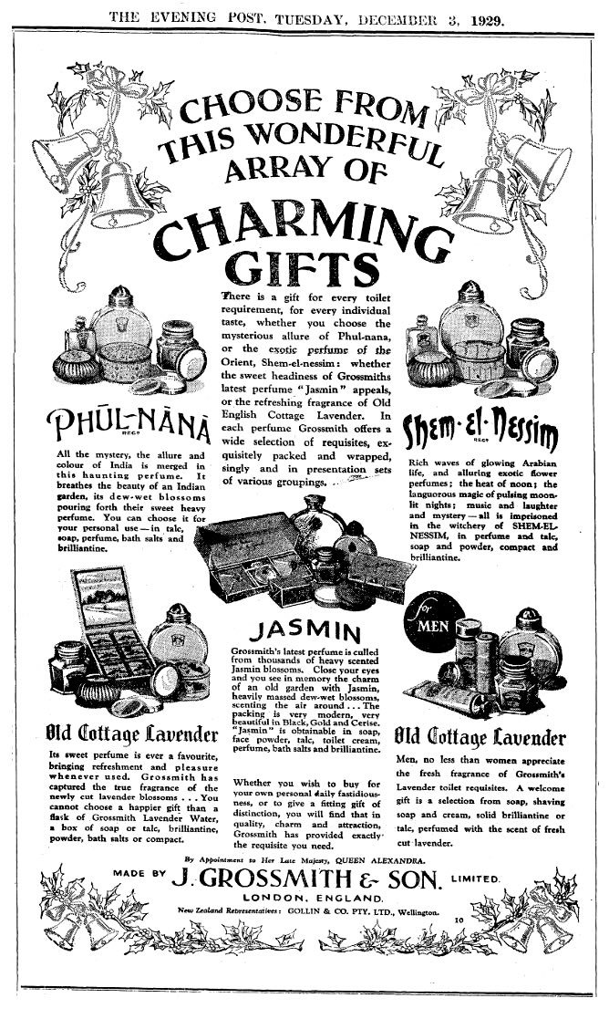 Exotic advert of the past: Perfume ad, NZ Evening Post 1929