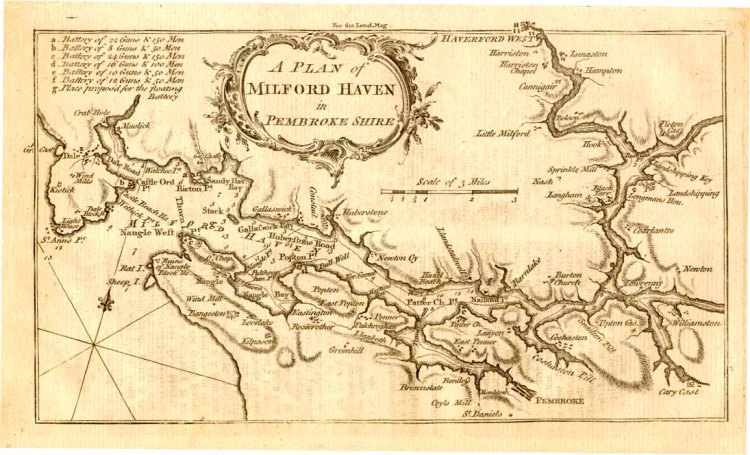 A map of Milford Haven circa 1758