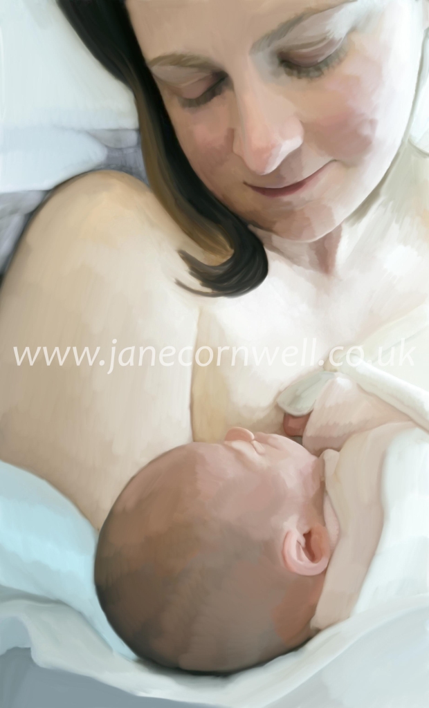 Jane Cornwell commission: Portrait of a new mum https://www.etsy.com/uk/listing/784562173/commision-portrait-of-a-new-mum-and-her