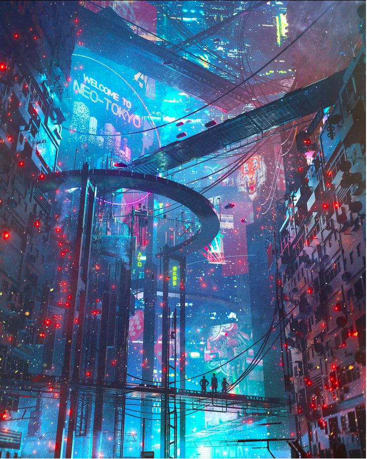 A sparkling Bladerunner vision of the future by Danguiz