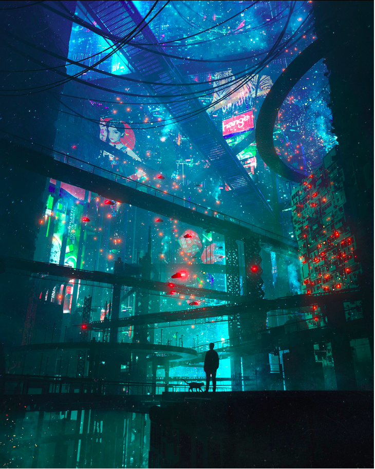 A sparkling Bladerunner vision of the future by Danguiz