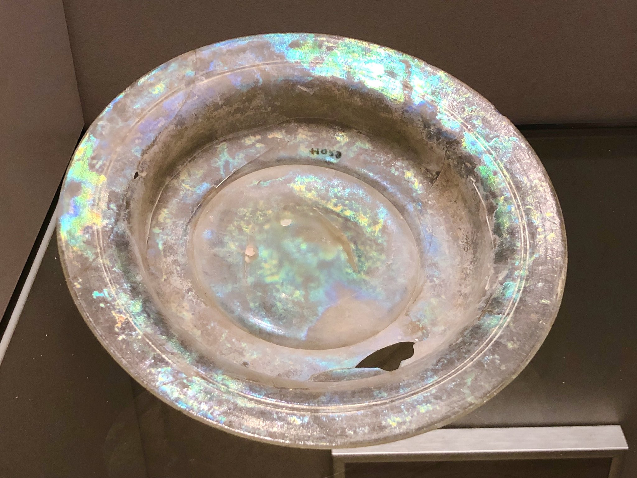 A 2,200 year old Roman glass bowl with dazzling luminescence