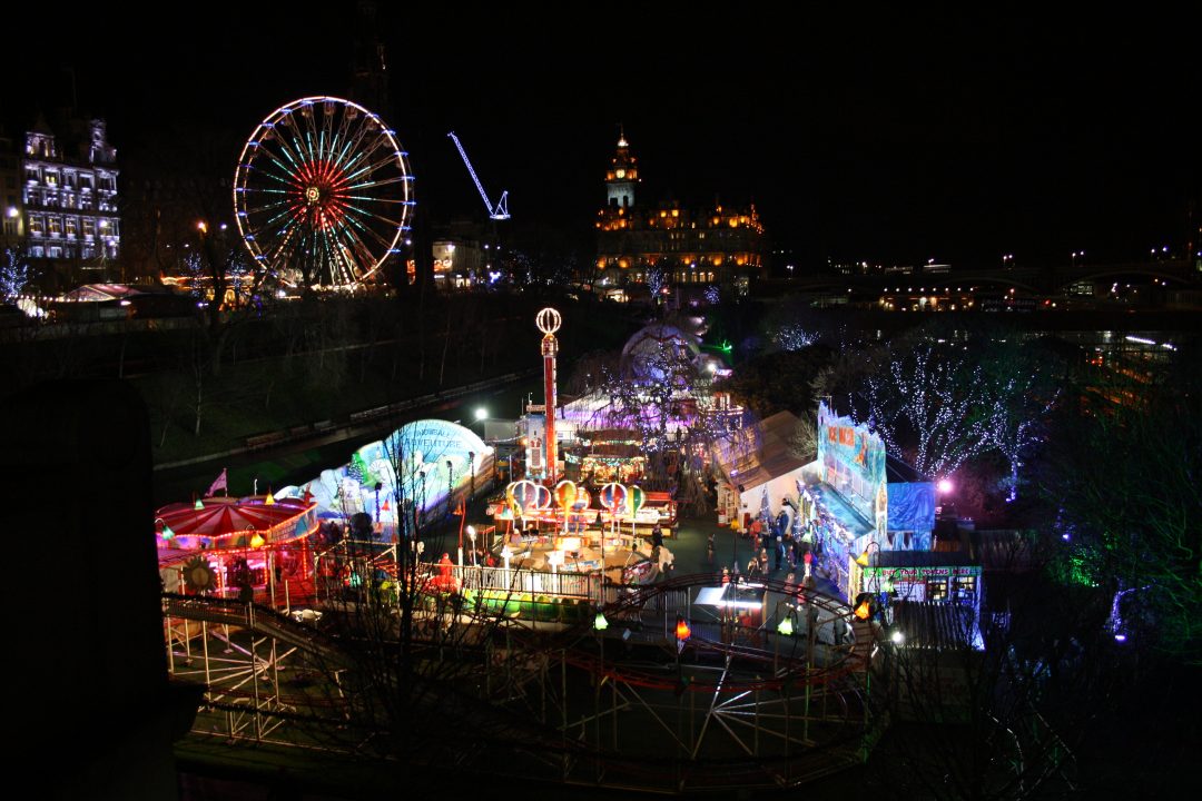 Luminous Edinburgh during Christmas time lit the way for work-weary me
