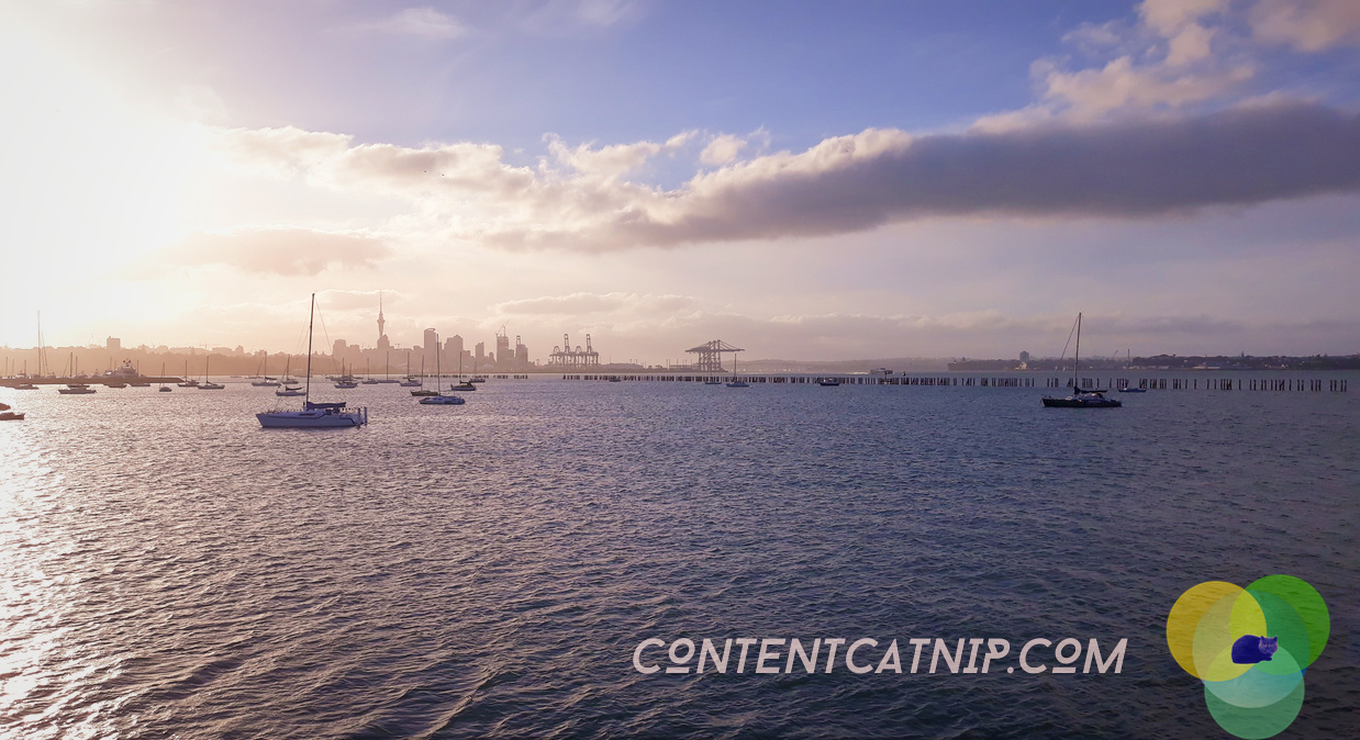 Dusk at Okahu Bay Copyright © Content Catnip 2018 www.contentcatnip.com