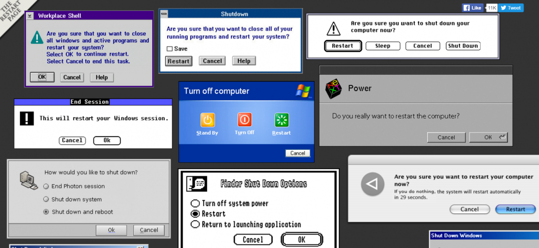 The Vintage Restart Page