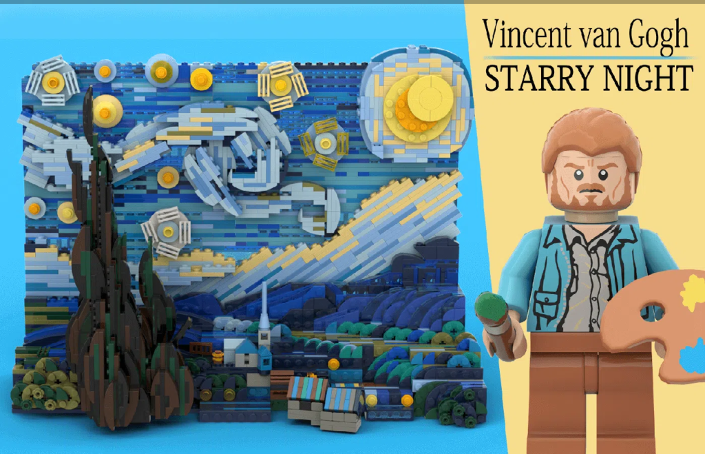 Van Gogh's Starry Night as Lego 