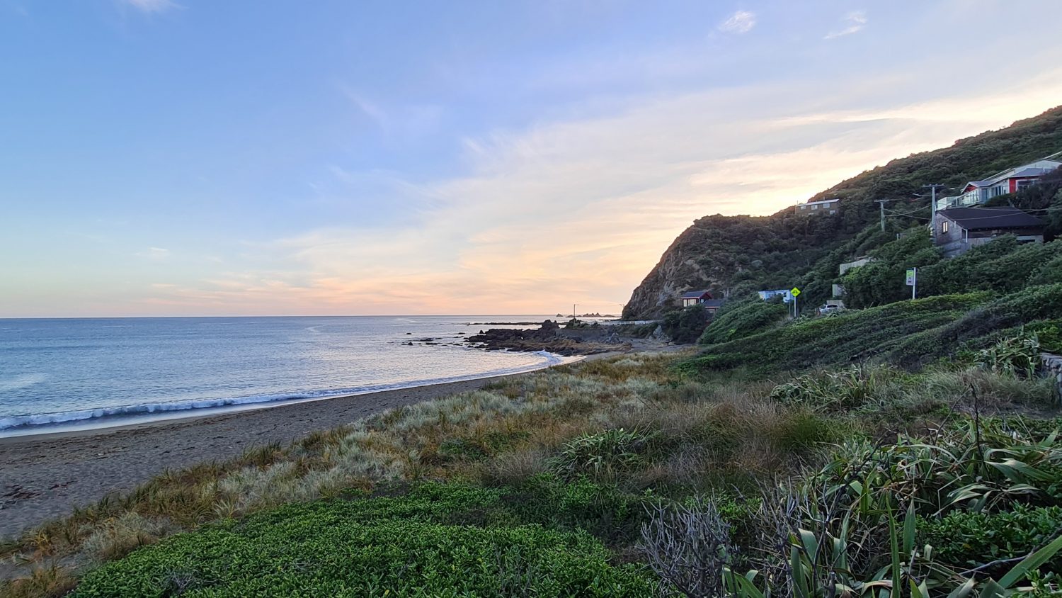Wellington coast at dusk, copyright Content Catnip 2021