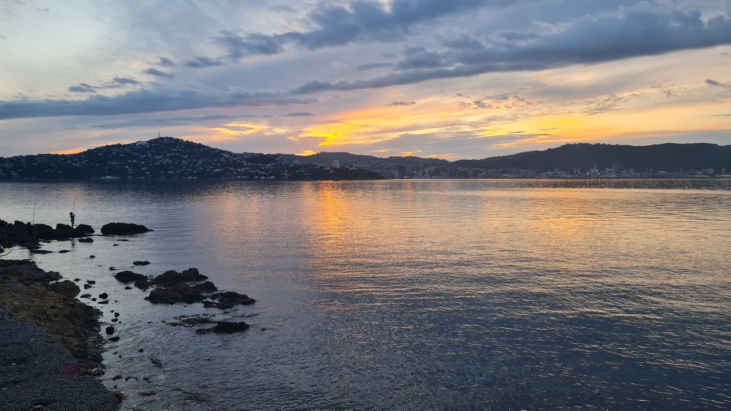 Wellington coast at dusk, copyright Content Catnip 2021