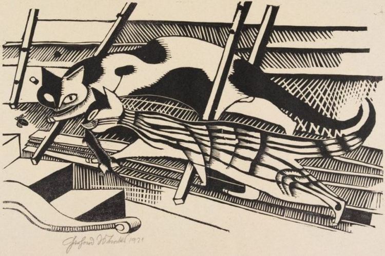 Gerhard Marcks; Die Katzen im Dachboden/Cats in the Attic, 1921