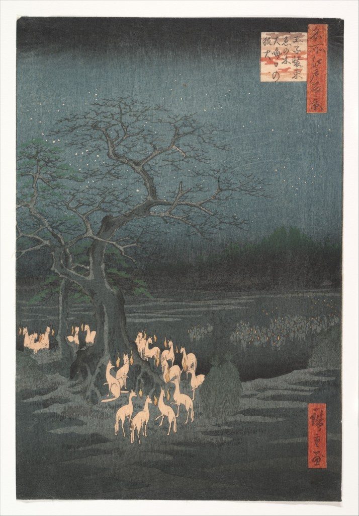 Hiroshige; New Year’s Eve Foxfires at the Changing Tree (around 1857)