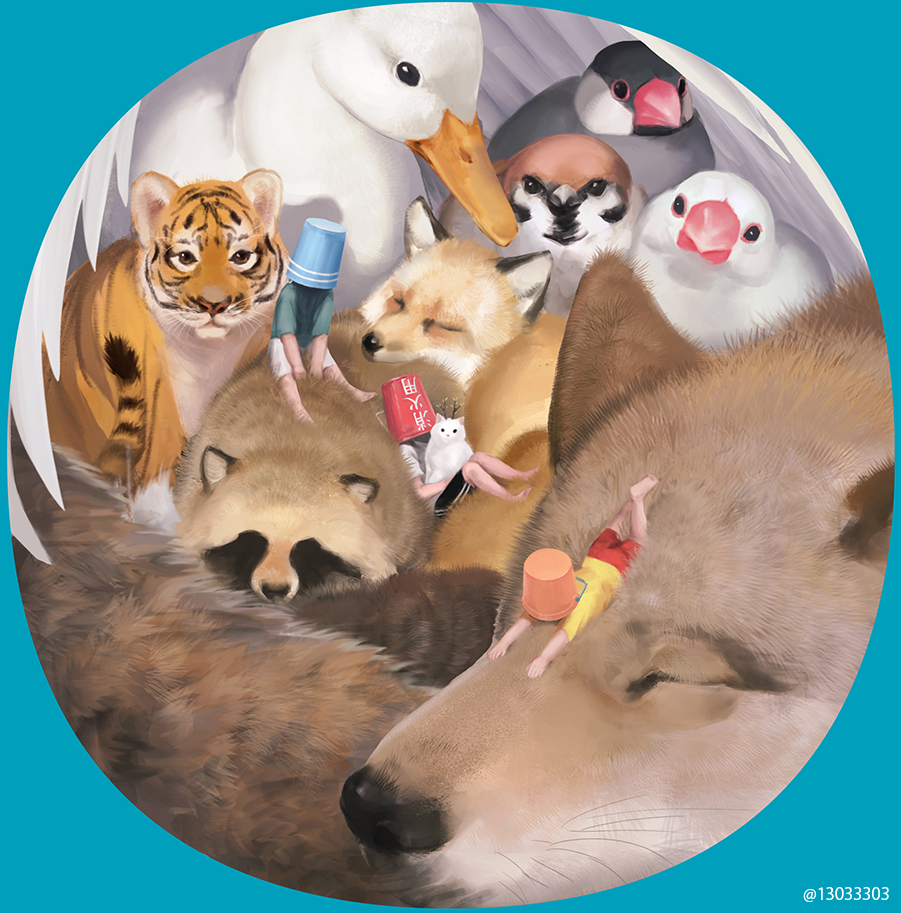 Jumbo sized animal familiars and their cuddle potential by MonoKubo