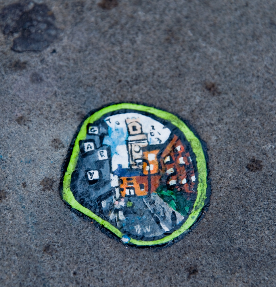 Colourful chewing gum street art in London by Ben Wilson