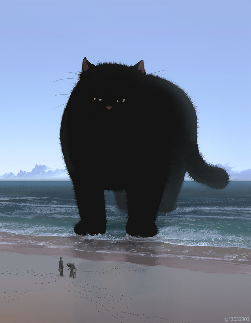 Jumbo sized animal familiars and their cuddle potential by MonoKubo