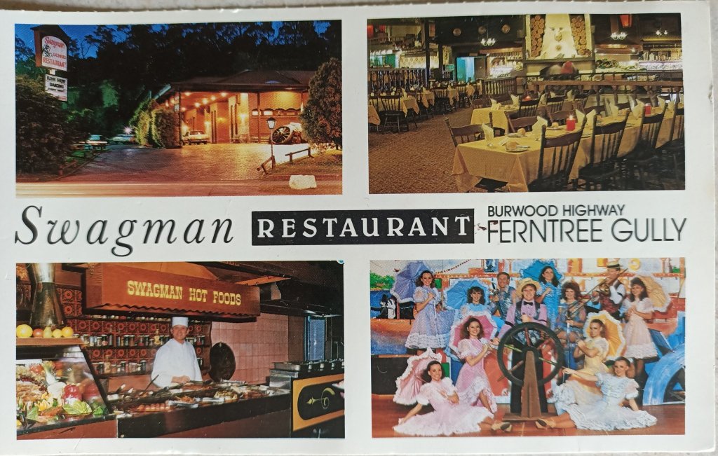 Dining at the Swagman Hotel in Ferntree Gully in the 80's