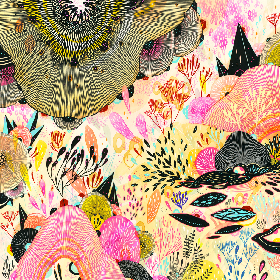 Soothing organic shapes, amoeba, jellyfish and floating entities by Yellena James