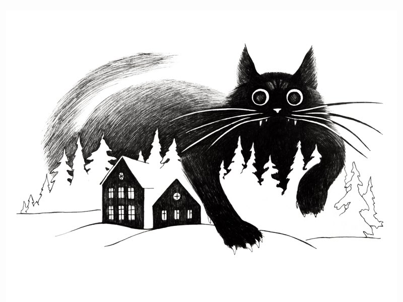 Jólakötturinn is a terrifying gigantic Christmas cat of Icelandic folklore