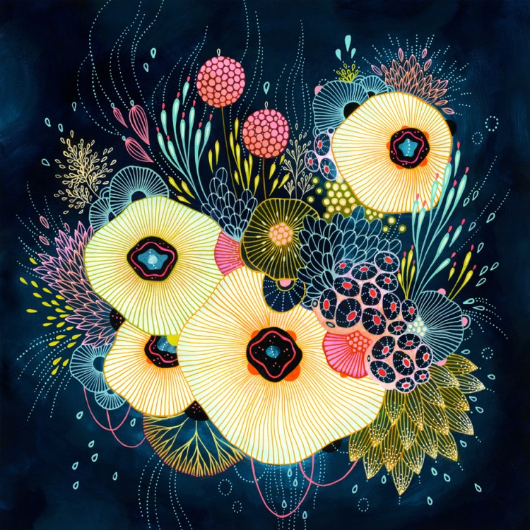 Soothing organic shapes, amoeba, jellyfish and floating entities by Yellena James