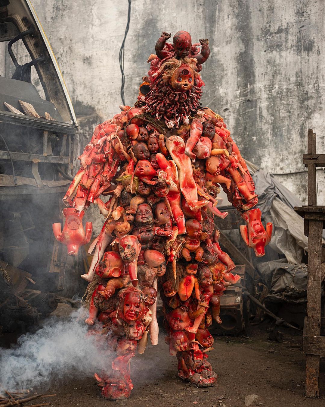 Striking and creepy costumes that draw attention to the environmental destruction of the Democratic Republic of Congo