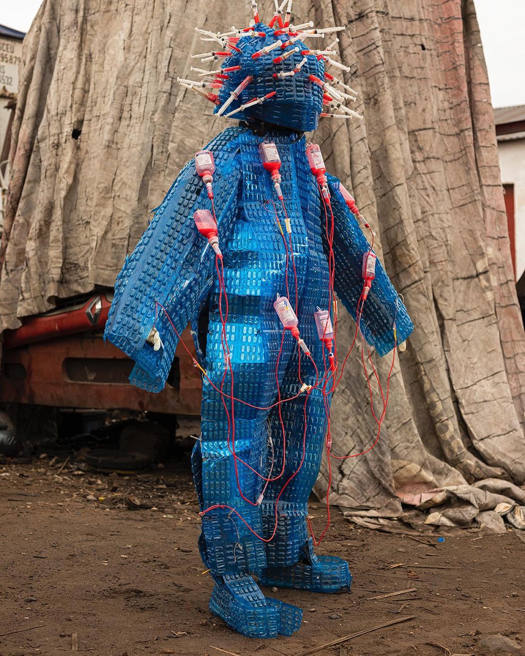 Striking and creepy costumes that draw attention to the environmental destruction of the Democratic Republic of Congo
