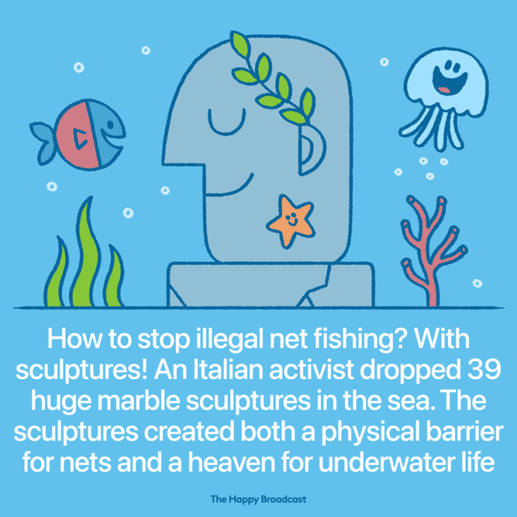 An Italian fisherman drops gigantic sculptures into the Mediterranean to stop illegal fishing trawlers