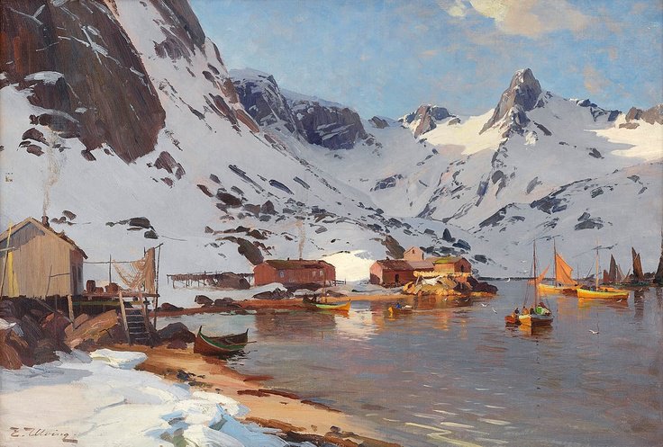 Landscapes by Norwegian painter Even Ulving (1863–1952)