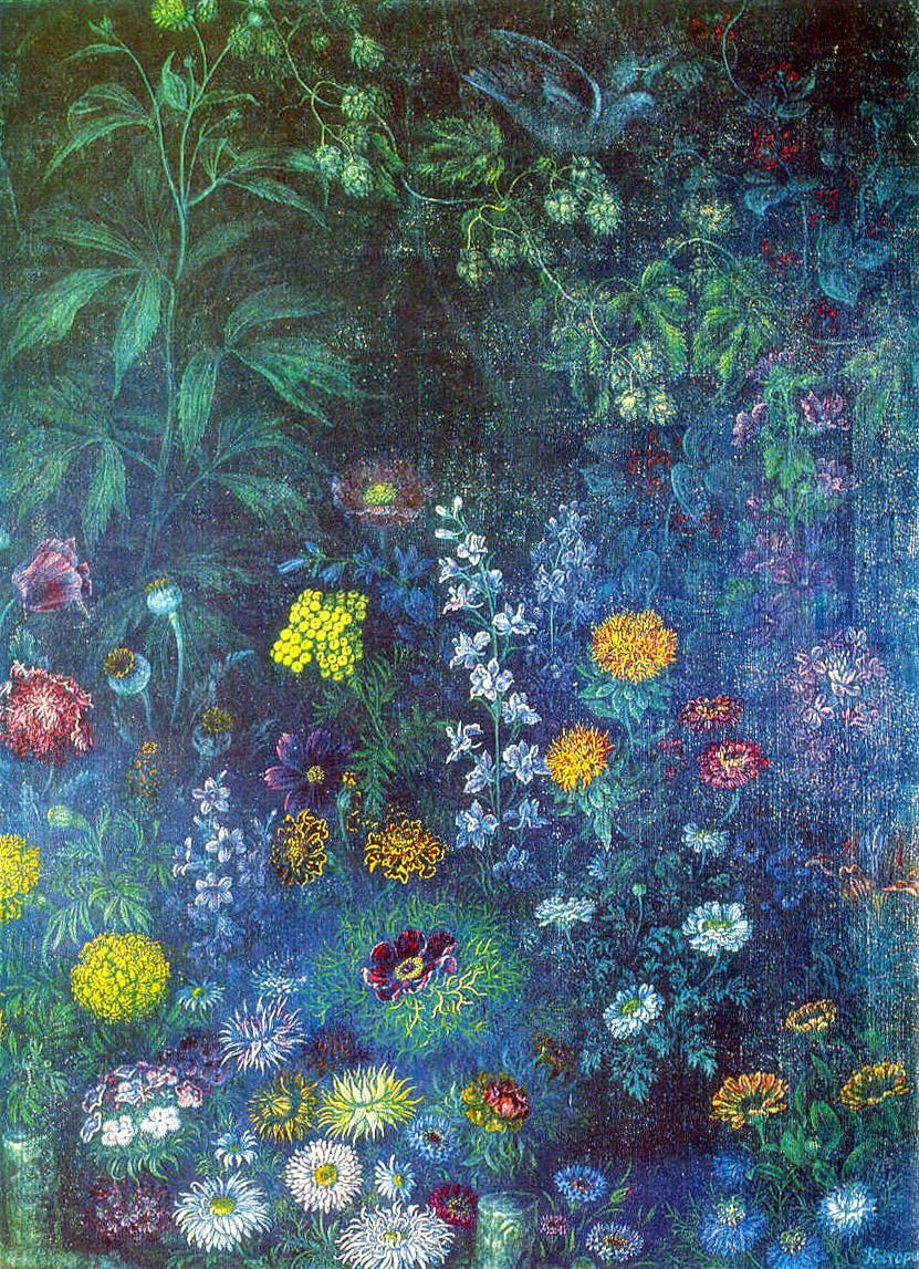 wers at Night by Ukrainian artist Kateryna Bilokur (1942)