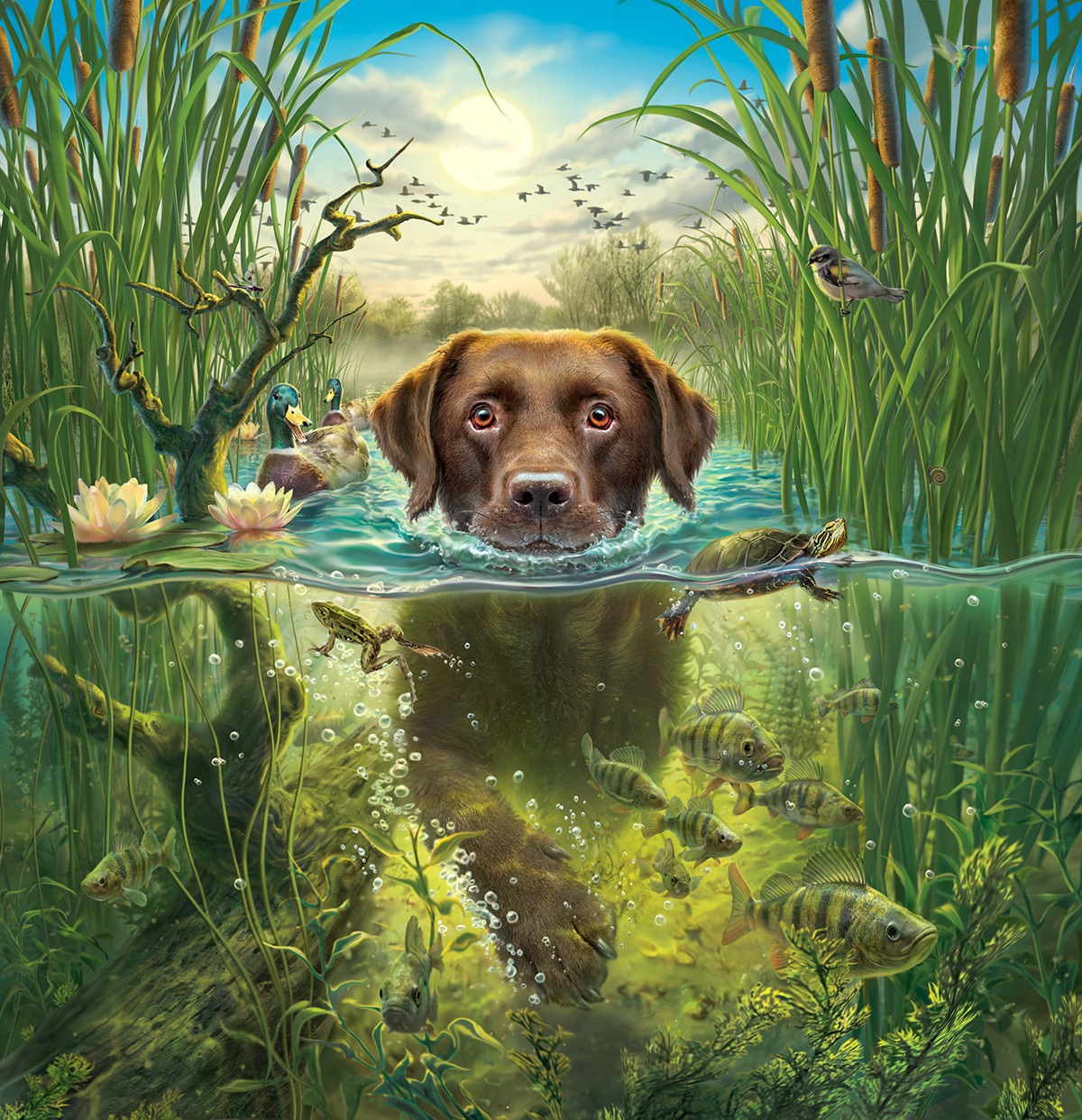 Sunset Swim by Mark Fredrickson