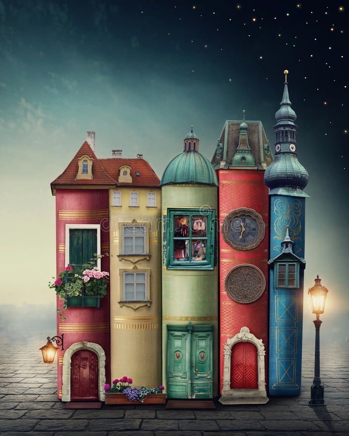 Magic City with Old Books by Mmostafa Aboelela