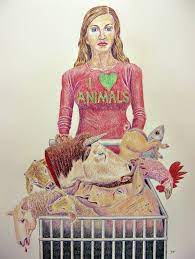 Animal lovers who eat meat by Jo Fredriks